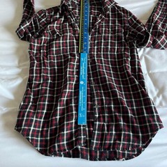 Chaps Black & Red Cotton Plaid Flannel Button Down Shirt Size M, Curved Hem