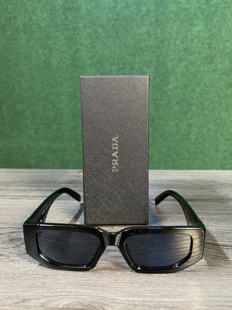 Prada Sunglasses 8297 Shiny Black/ Black lenses, Big 142 mm Frame Width, Italy