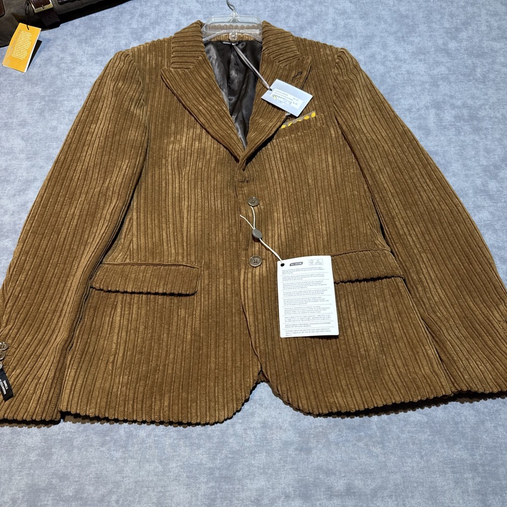DANIELE ALESSANDRINI Corduroy Blazer Jacket IT48 US38 M Brown Brand New-757