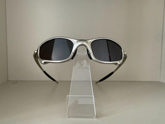 Oakley Juliet 1.0 X Metal Sunglasses Vintage Silver Frame Black Polarized Lens