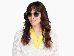 Warby Parker GILLIAN Round Sunglasses NUTMEG CRYSTAL Green Lens 52-20-145 mm NWT