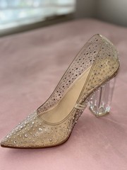 GB Girls Clear Rhinestone Heels 4″ inch Heel Pumps Wedding Shoes Fairycore