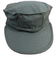 VIETNAM ERA USN UTILITY CAP OLIVE GREEN SATEEN (1980’s REPRO MADE IN USA)