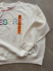 Esprit Women’s Logo Fleece Crewneck Sweatshirt Cream Viral 80’s Costco 2XL XXL