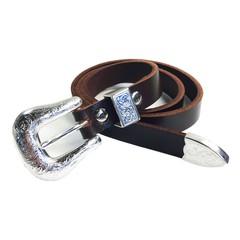 Handmade 3/4″ Ladies Genuine Full Grain Cowhide Belt Mahogany Woman