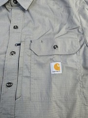 Carhartt Mens Long-Sleeve Button-Down Work Shirt, Gray