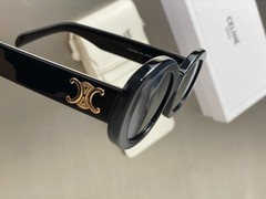 New Gold Triomphe CELINE CL40194U Black/Gray Lens Gold Oval Women’s Sunglasses