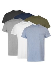 Hanes 6-Pack Pocket Tee Men’s T-Shirt Soft and Breathable Assorted
