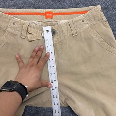Hugo Boss Pants Mens Size 34 Beige Chino Straight Leg Buckle Waist Casual Tan