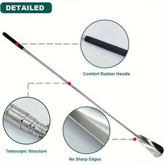 New Extra Long Handle Shoe Horn Stainless Steel Handled Metal Shoehorn Horns