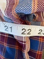 Wrangler Women’s Long-Sleeve Western Pearl Snap Plaid Blue & Maroon Shirt. Med