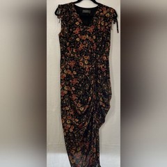 Dress Forum Asymmetrical Orange and Black Dress with Modern Flair