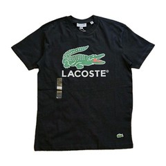 Lacoste Men’s Signature Print Cotton Jersey T-Shirt Black TH1285-51-031