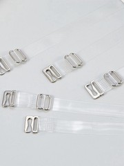 2 Pairs Clear Transparent Invisible Adjustable Shoulder Bra Straps, 1/1.5/1.8CM