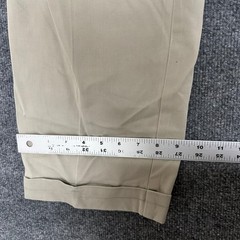 Tommy Hilfiger Chino Pants Mens Size 32 Beige Pleated Cotton Relaxed Cuffed