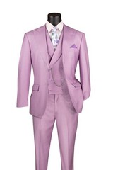 Vinci Men’s Modern Fit 3-Piece Suit with Adjustable Waist Band Pants