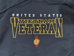 “Vietnam Veteran” Black Embroidered Hoodie / Hooded Sweatshirt – Size 2XL – NEW!