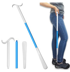 35.5″ Long Handled Shoe Horn & Dressing Stick Sock Remover Aid for Seniors 2in1