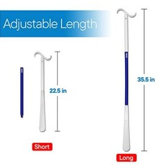 35.5 Inch Extra Long Shoe Horn Dressing Stick Aid Helper with Travel Bag
