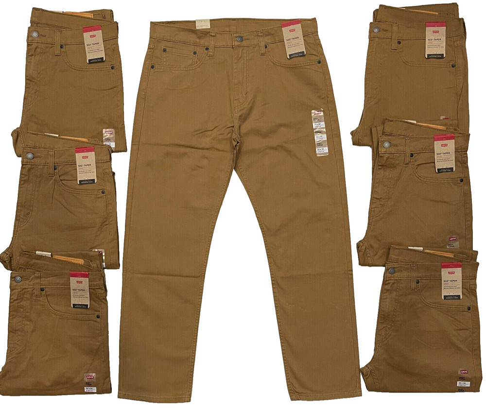 Mens Levis 502 Regular Taper Stretch Jeans Caraway (Brown) 32, 33, 34, 36 #0100