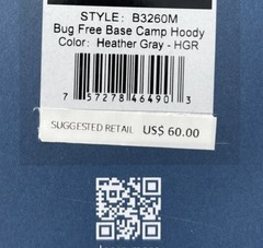 Insect Shield White Sierra Hood Pullover Gray Bug Free Base Camp Shirt