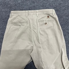 Tommy Hilfiger Chino Pants Mens Size 32 Beige Pleated Cotton Relaxed Cuffed