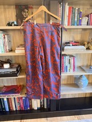 Burberry Prorsum Men’s Floral Rose Twill Chino Pants Blue/Red Size 50 W34
