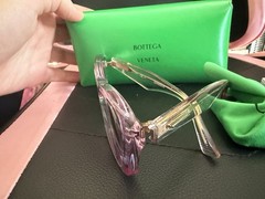 Bottega Veneta BV1088S 005 Violet Flash Pink Transparent Acetate Sunglasses
