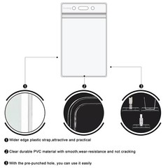 20Pcs Extra Thick Vertical ID Badge Holders, Double-Deck Clear Plastic Name Tag,