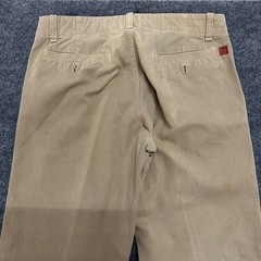 Hugo Boss Pants Mens Size 34 Beige Chino Straight Leg Buckle Waist Casual Tan