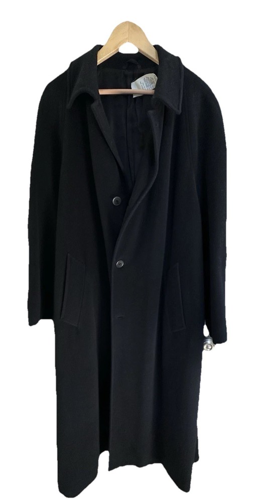 Vestimenta Black Cashmere and Wool Long Overcoat Men’s EUC
