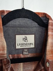LEGENDARY WHITETAILS Plaid Button Down Shirt Brown Tan Long Sleeve Small