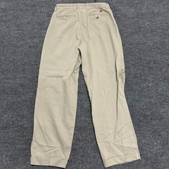 Tommy Hilfiger Chino Pants Mens Size 32 Beige Pleated Cotton Relaxed Cuffed