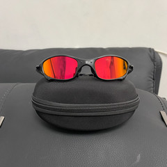 Oakley Juliet 1.0 X-Metal Polarized Sunglasses Red Lens Black Frames Vintage
