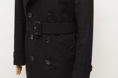 Men’s Burberry Double Breasted Black Cotton Trench Coat Jacket Size 48,US 38,S-M