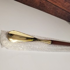 Unique Gold Zinc Alloy Shoe Horn 19 Inch Long Handle Dressing Aid Stick Helper