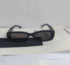 Balenciaga BB0096S Black/Grey Full-Rim Rectangle Unisex Sunglasses