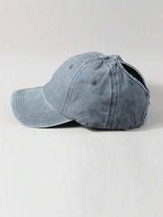 Distressed Baseball Cap Ponytail Unstructured Dad Hat Washed Y2K Anti-UV