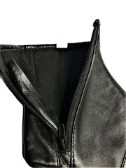 Men’s Women’s Unisex Real Halal Sheep Leather Black Socks Khuf With FleeceLining