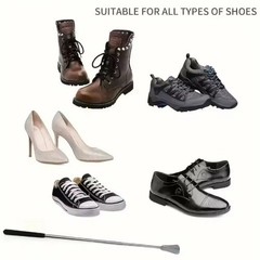 New Extra Long Handle Shoe Horn Stainless Steel Handled Metal Shoehorn Horns