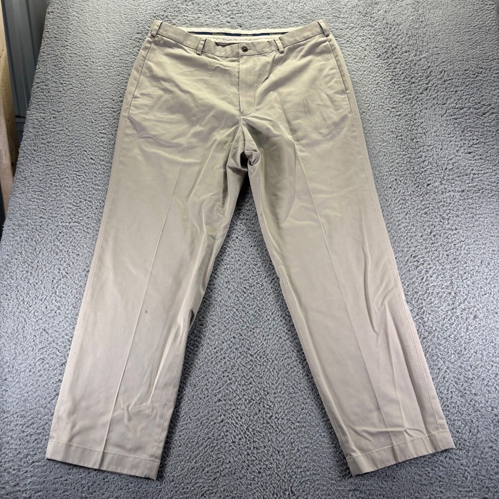 Brooks Brothers Chino Pants Mens 38×32 Beige Cotton Advantage Chino Hudson Fit