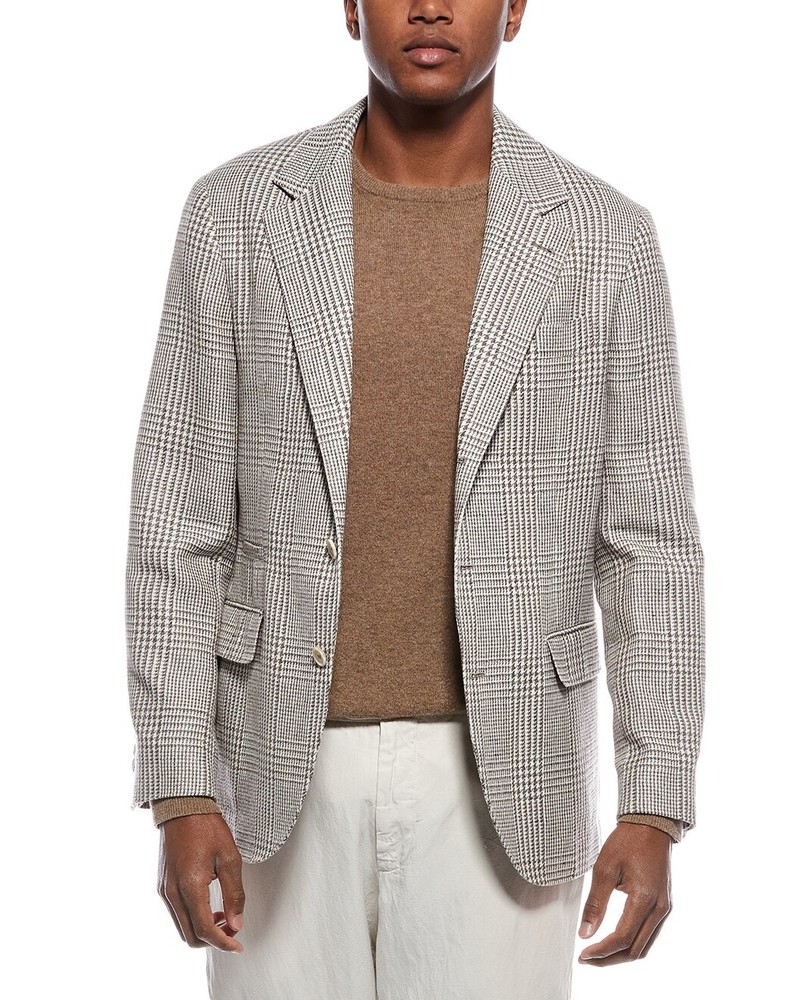 BRUNELLO CUCINELLI MEN’S PLAID DECONSTRUCTED BLAZER MSRP $5395