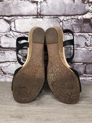 UGG Black Leather Casual Cork Wedge Ankle Strap Sandals Women’s Sz 7M US/38EU