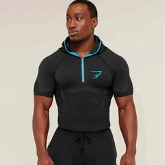 Men’s Quick Dry Compression Hoodie Long Sleeve Half Zip Gym Shirt Sports Tops