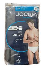 New Men’s Jockey 3-pack (Black) Color Bikini Briefs Underwear 100% Cotton