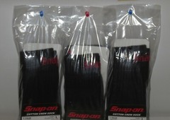 6 PAIRS – Snap-On Crew Socks Men’s BLACK – LARGE ~ FREE SHIP ~ MADE IN USA *NEW*