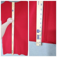 Maison 123 Paris Shift Dress sz M US 38 F Cranberry Red Stretch Pockets Career