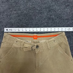 Hugo Boss Pants Mens Size 34 Beige Chino Straight Leg Buckle Waist Casual Tan