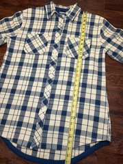 The north face Women’s Flannel Shirt Blue And Cream Plaid Size Medium
