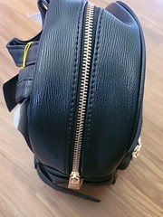 BEBE Women’s Gianna Backpack Black With Gold Accents Chain NEW Loop Handle